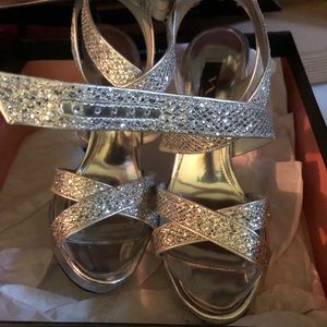 Silver sparkle party shoes